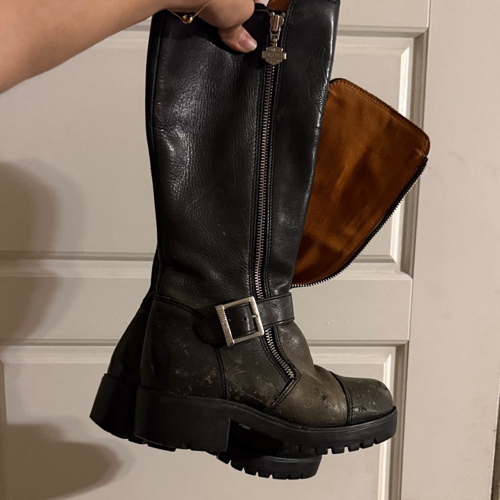 Harley-Davidson Black and Brown Ankle Boots